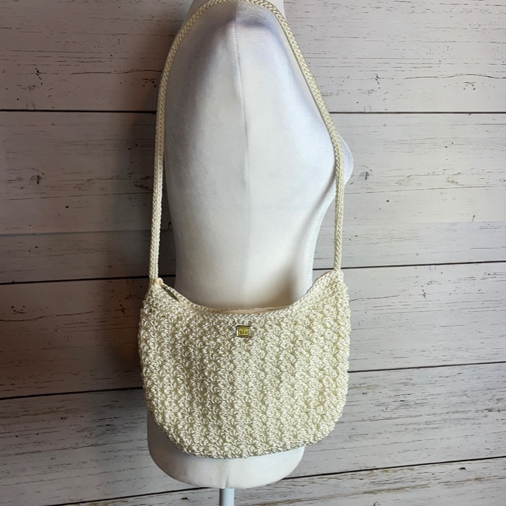 The Sak Sweet Little Crochet Bag with Silver Thread Inlay